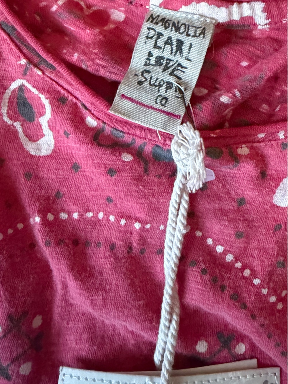 Magnolia Pearl Pink Bandana Print Cotton Top | Boho Oversized Tunic Festival NWT - Picture 5 of 6